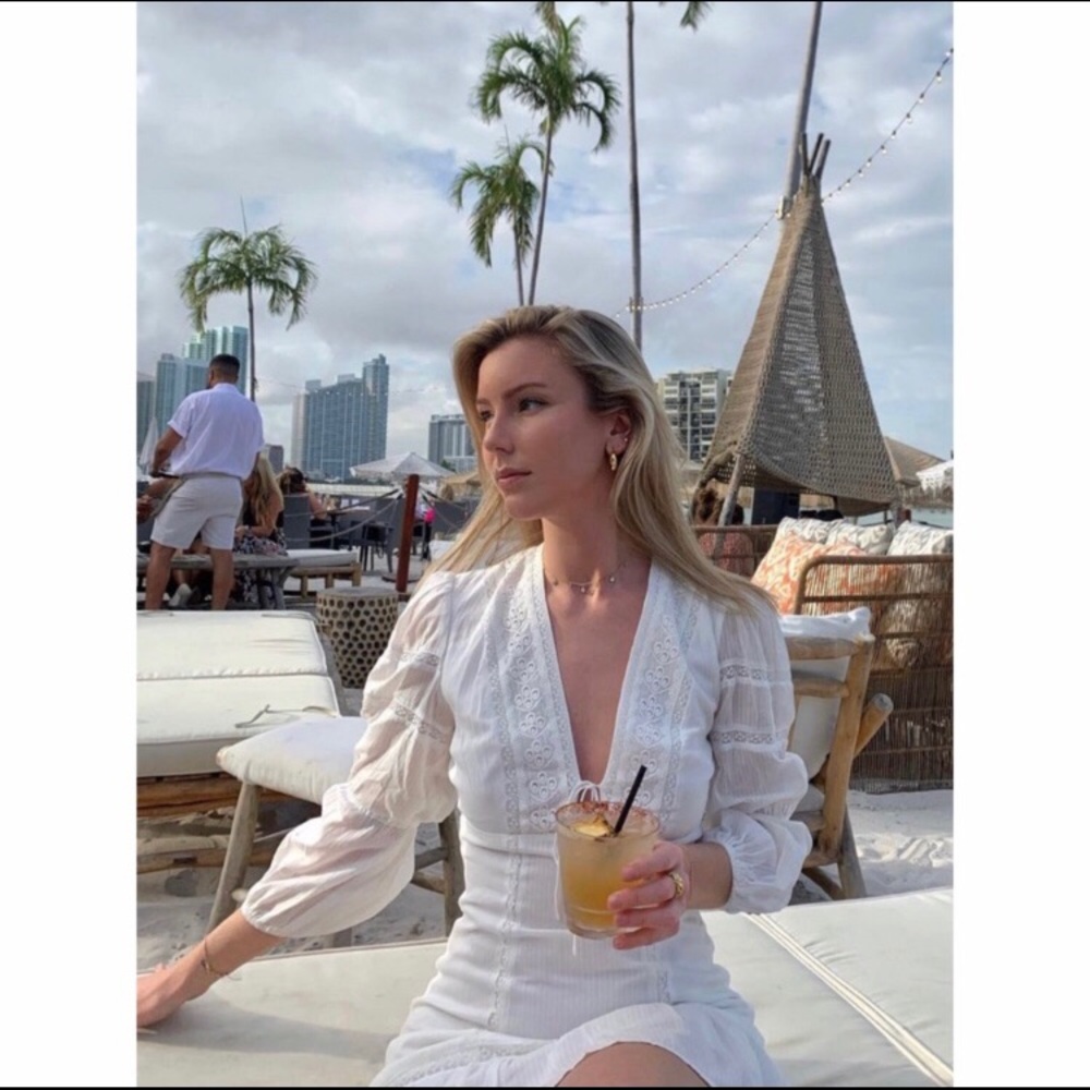 Sold Reformation Cecille Dress || Cream - Picture 16 of 16